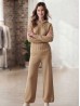 Solid Color Knitted Hooded Sweater and Pants Set